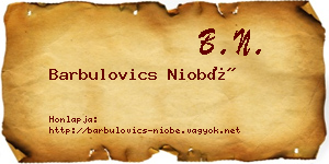 Barbulovics Niobé névjegykártya